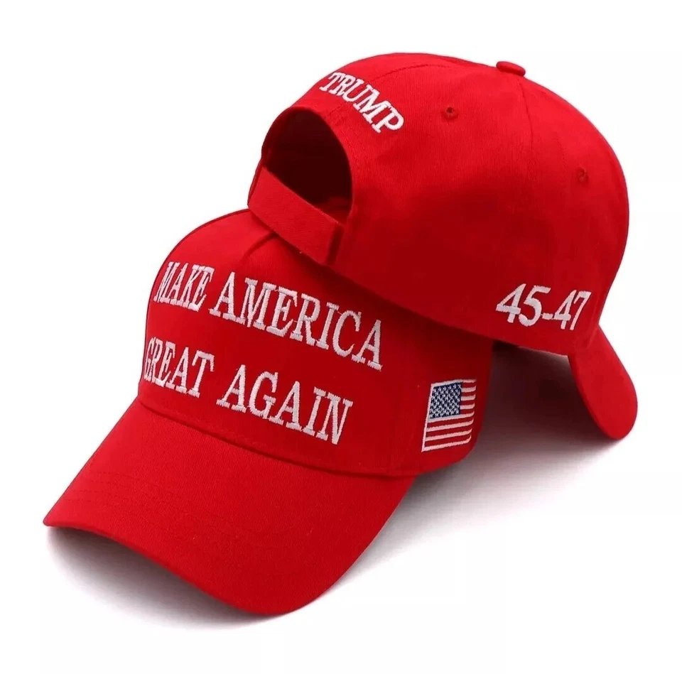 *Sombrero Presidente Donald Trump 45-47 2024 Make America Great Again MAGA Rojo Foto 1 de 1