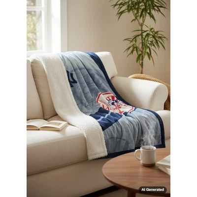 Sudadera de béisbol de los Yankees de Nueva York MLB Sherpa manta 60x70 Foto 1 de 4