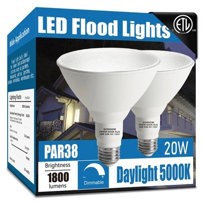 Par38 Flood Lights Outdoor Light Bulb,Dimmable 1800LM,20W Replace up to 200W,... - Image 1 of 4