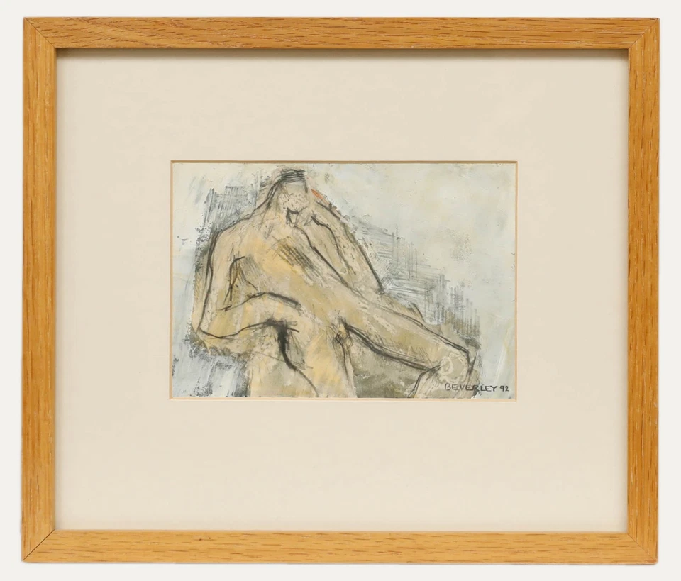 Beverley Peter Meyers (1949-2016) - 1992 medios mixtos, hombre reclinado desnudo Foto 1 de 4