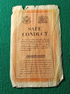 DOCUMENT - ORIGINAL SAFE CONDUCT PASS GERMAN WWII - PASSIERSCHEIN - Imagen 1 de 2