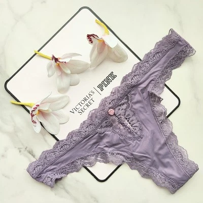 Tanga Victoria's Secret Dream Angels con ribete de encaje panty ciruela congelada talla S/M/XL Foto 1 de 4