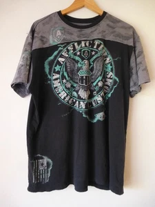 Affliction American Customs Shirt Mens 2XL Eagle Camo Graphic Tee Moto - Picture 1 of 17