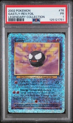 2002 Pokemon Gastly #76/110 Reverse Holo Fireworks Legendary Collection PSA 1 - Image 1 of 2