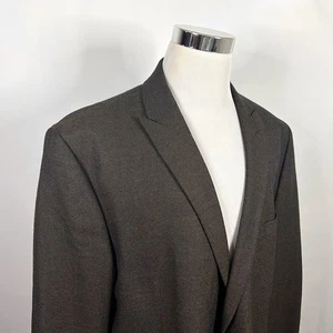 Calvin Klein 52L Sport Coat 100% Wool Peak Lapel Brown Two Button Double Vented - Picture 1 of 8