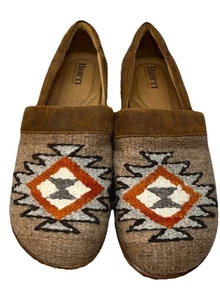 Born BOC Shoe Clog Bailie Woven Wool Aztec Brown Suede Ginger Womens Size 10 42 - Picture 1 of 7