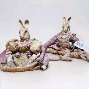 Vintage Katherine's Collection OSTERHASE W. Kleski HASENPAAR Regal Sitzer - Bild 1 von 16