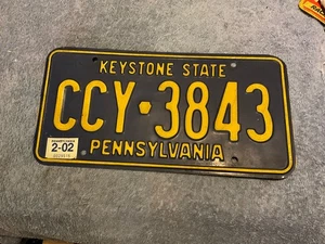 Pennsylvania License Plate 2002 Keystone State CCY-3843 - Picture 1 of 1
