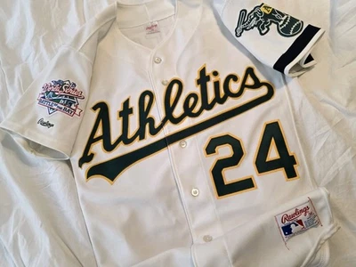 CAMISETA AUTÉNTICA LOCAL RICKEY HENDERSON 1989 OAKLAND SERIE MUNDIAL TALLA 36 Foto 1 de 4