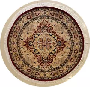 Rugstc 4x4 Senneh Pak Persian Red Area Rug, Hand-Knotted,Floral with Wool Pile - Picture 1 of 5