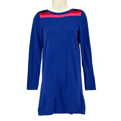 Vestido Suéter Lacoste Mezcla Cachemira Azul Eclipse Manga Larga EU 34 US S Foto 1 de 4