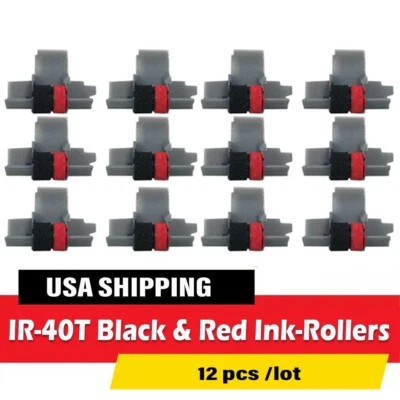 12pcs IR-40T Black And Red Calculator Ink-Rollers IR40T For Sharp Casio ...USA - Image 1 of 4