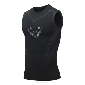 Compression Sleeveless Shirt Men Gym Fitness Basketball Sport Vest Manga Tight T - Picture 1 of 18
