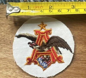 Anheuser Busch Beer Eagle Logo Advertising Stick On Embroidered Patch Vintage - Picture 1 of 3