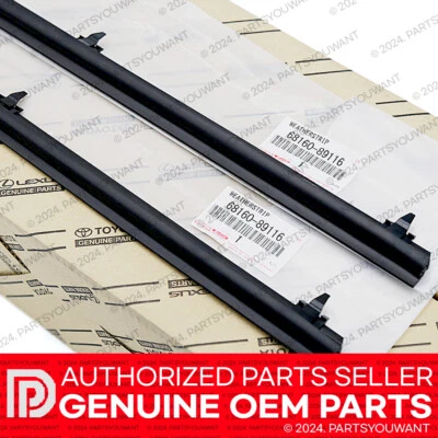 GENUINE Toyota 4Runner Pickup Window Glass Weatherstrip Molding 68160-89116 SET - Image 1 of 4
