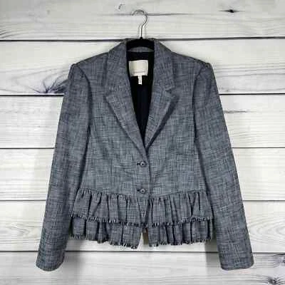 Chaqueta Blazer Rebecca Taylor Mujer Talla 8 Negro Traje Slub  Foto 1 de 4