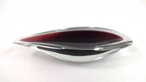 Cuenco de vidrio artístico Kaj Franck - Finlandia de mediados de siglo - 7" púrpura y transparente RARO - Imagen 1 de 10