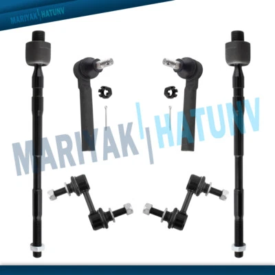 For 2006-2014 Subaru Tribeca Front Sway Bar Link Set & Inner Outer Tie Rod Ends - Image 1 of 4