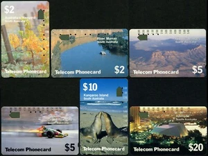 1990 Australia Australia Australia Sur Estado conjunto de 6 tarjetas telefónicas multi agujero usado, GG - Imagen 1 de 1