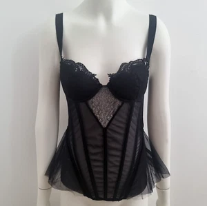 SAMPLE! LA PERLA SS 2013 Marchesa Corset Mesh Lace 70 32 B Bustier Black - Picture 1 of 22