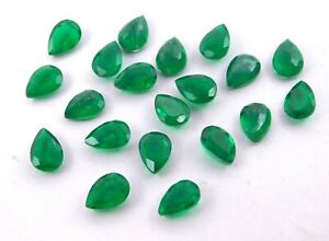 7X10 MM Lab Created Doublet Emerald Pear Cut Lot Loose Gemstone P-1516