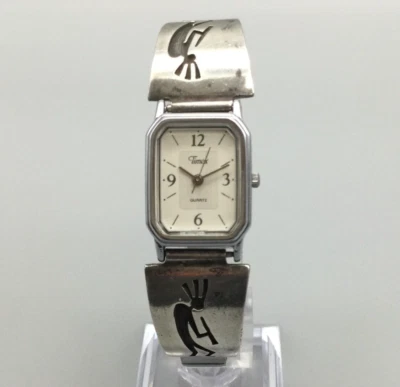Hopi Ross Joseyesva Sterling Silver Kokopelli Kachina Watch Tips New Battery - Image 1 of 4