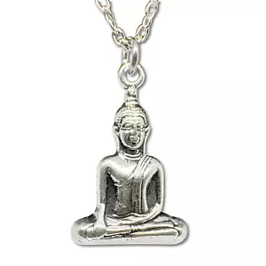 Buddha Pendant Bhumisparsha Mudra Buddha Necklace Chain New Bohemia Jewellery - Picture 1 of 13