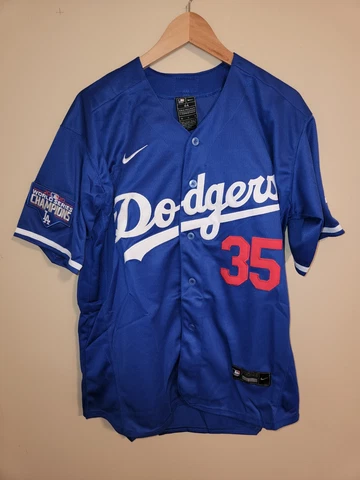 2020 CHAMPIONS LA Dodgers Jersey 22 Kershaw, 35 Bellinger WHITE or BLUE Cover