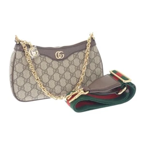 GUCCI Small Ophidia Shoulder Bag Leather Brown Beige Women's TGIS - Picture 1 of 14