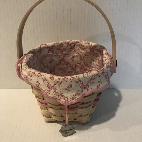 Longaberger 2001  Horizon of Hope Basket Combo- Basket , Liner ,Protektor , Char Cover