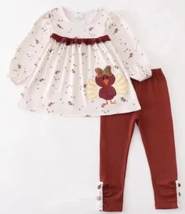 NEU Boutique Thanksgiving Türkei Mädchen Tunika & Leggings Outfit Set - Bild 1 von 10