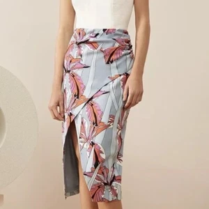 C/MEO COLLECTIVE sz XXS / 6 - "Hold On Mist Floral" Midi Pencil Skirt - RRP $268 - Picture 1 of 7