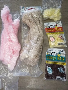 5er Pack verschiedene PUPPENLOCKEN BASTELN HAARE ROSA GELB HELLBRAUN BRAUN MINI LOCKEN - Bild 1 von 1