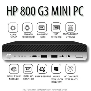 HP EliteDesk 800G3 Mini Core i7 7th Gen 32GB RAM DDR4 2TB SSD 90 days Warranty - Picture 1 of 5