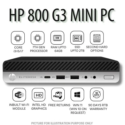 HP EliteDesk 800G3 Mini Core i7 7th Gen 32GB RAM DDR4 2TB SSD 90 days Warranty - Image 1 of 4