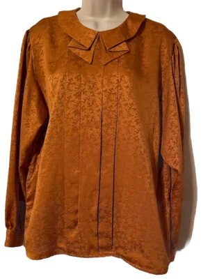 Blusa Top Mujer Cuello Volantes Amarillo Mostaza Trabajadora Niña Talla 16 Dark Academia Foto 1 de 4