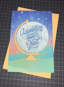 Hallmark Graduation Card: Globe Adventure Awaits No Limits to How Far You’ll Go - Picture 1 of 5