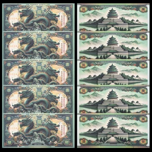 10pcs 2024 Chinese Dragon Paper Banknotes One Hundred Quintillion Dollars Money - Picture 1 of 7