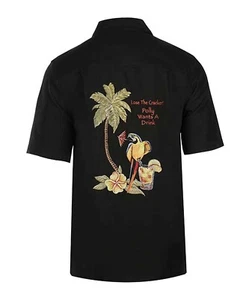 Weekender by Sportailor Men's Polly Wants A Drink Parrot Embroidered Shirt - Picture 1 of 9
