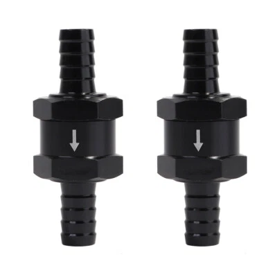 5/16" Fuel Check Valve One Way Inline Non Return Diesel Gasoline Black 8mm 2Pcs - Image 1 of 4