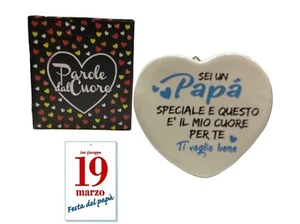 FATHER'S PARTY CRAMIC HEART WITH DAD DEDICATION SPECIAL GIFT BOX GIFT - Picture 1 of 4