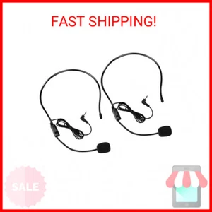 2Pcs Microphone Headset Mic, Flexible Wired Boom for Voice Amplifier, 3.5mm Conn - Picture 1 of 2