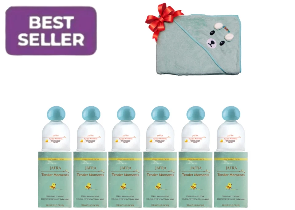 JAFRA Tender Moments Fresh Baby Colonia 6 PK + Toalla Verde GRATIS para Bebé Cuidado del Bebé Foto 1 de 4