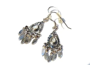 Bijou argent 925 boucles d'oreilles pendantes nacre à pampilles earrings - Imagen 1 de 1