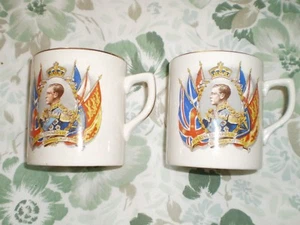 H M King Edward VIII - May 12th 1937 Two rare commemorative china mugs - Picture 1 of 4
