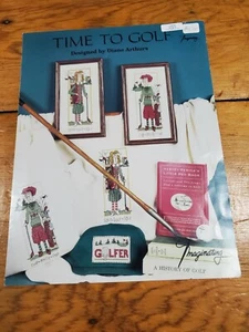 TIME TO GOLF CROSS STITCH PATTERN FREE SHIPPING - Picture 1 of 2
