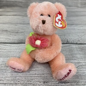 Giocattolo orsacchiotto rosa Beanie Babies TY 2006 cara nonna amore alla nonna - Foto 1 di 12