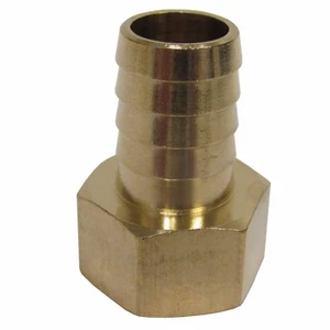 NEW (10) PK. BRASS 3/4 IN. FNPT X HOSE BARB STRAIGHT FITTING - 3/4 IN. ID HOSE - Picture 1 of 5