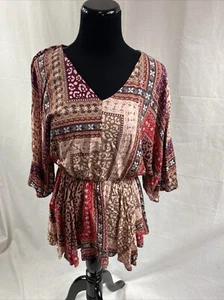 Camisa Andree By Unit Top Pequeña Multicolor Boho Flow Hippie Popover Bohemia Pequeña - Imagen 1 de 7