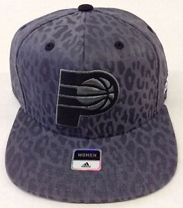 NBA Indiana Pacers Adidas Womens Snap Back Leopard Print Cap Hat Style #VS89W